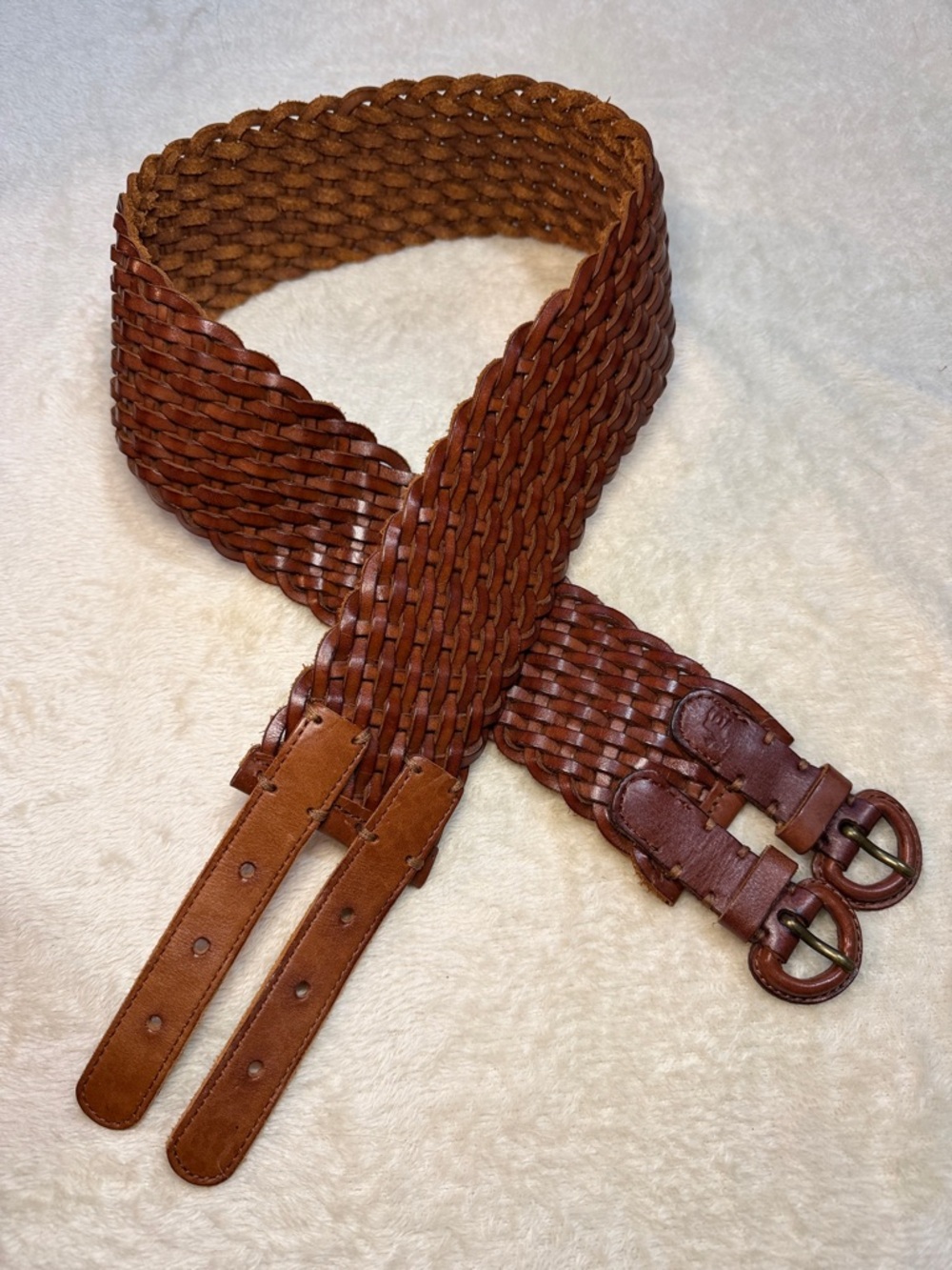 Abercrombie & Fitch Braided Leather Double Buckle Belt in Brown - Picture 4 of 6